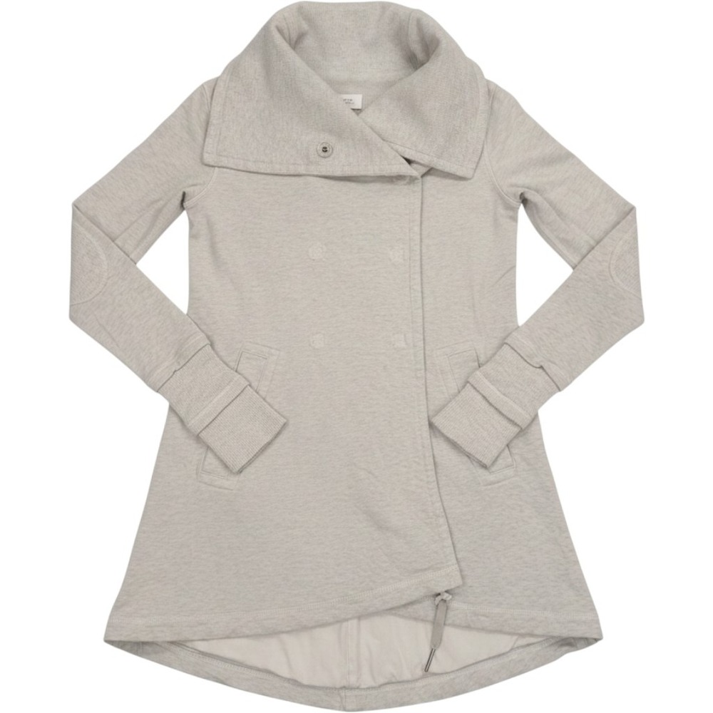 Lululemon Gratitude Wrap Jacket Heathered Grey Double Breasted Snap Front Small